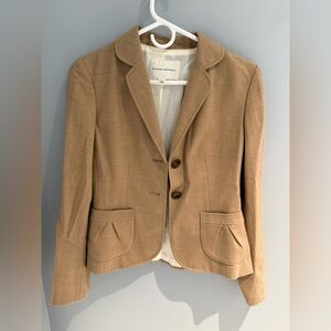 Banana Republic Tan Blazer with Notched Lapels and Fitted Silhouette